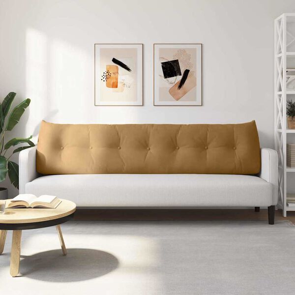 vidaXL Polštář na záda Hnědá 200 x 24 x 50 cm samet