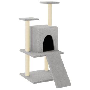 vidaXL &Scaron;krabadlo pro kočky se sisalov&yacute;mi sloupky světle &scaron;ed&eacute; 110 cm