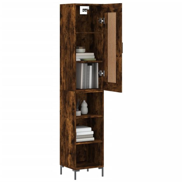 vidaXL Skř&iacute;ň highboard kouřov&yacute; dub 34,5 x 34 x 180 cm kompozitn&iacute; dřevo