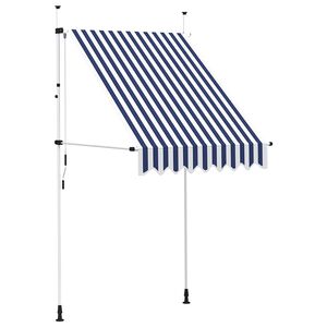 vidaXL Ručně zatahovac&iacute; mark&yacute;za 150 cm modro-b&iacute;l&eacute; pruhy