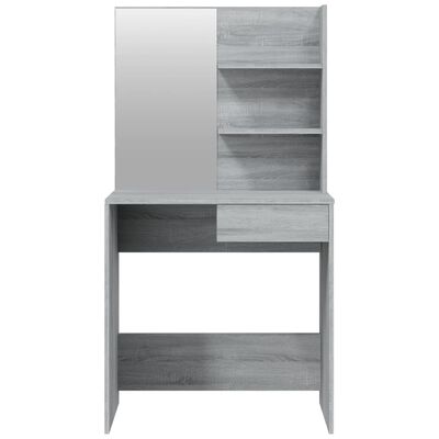 vidaXL Toaletní stolek se zrcadlem šedý sonoma 74,5 x 40 x 141 cm