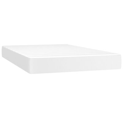 vidaXL Box spring postel s matrací bílá 120x200 cm umělá kůže