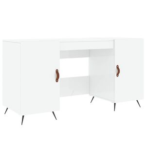 vidaXL Psac&iacute; stůl b&iacute;l&yacute; s vysok&yacute;m leskem 140x50x75 cm kompozitn&iacute; dřevo