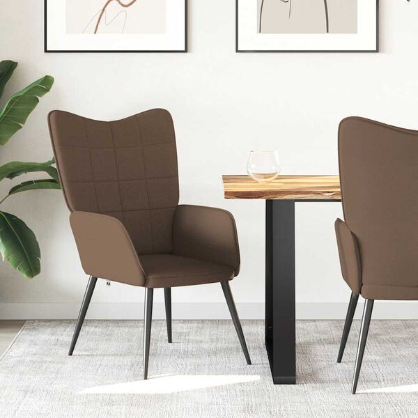 vidaXL Relaxačn&iacute; židle hněd&aacute; textil