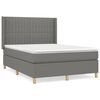 vidaXL Box spring postel s matrac&iacute; tmavě &scaron;ed&yacute; 140 x 190 cm textil