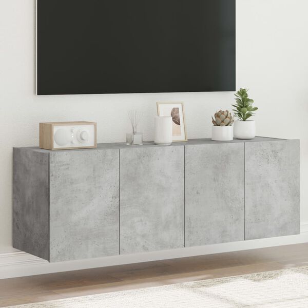 vidaXL Nástěnné TV skříňky s LED 2 ks betonově šedé 60 x 35 x 41 cm