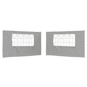 vidaXL Bočn&iacute; stěna p&aacute;rty stanu 2 ks 400 x 195 cm Světle &scaron;ed&aacute; PE a ocel