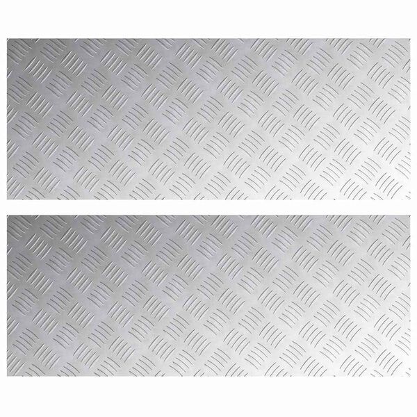 vidaXL Schodov&eacute; n&aacute;&scaron;lapy Obd&eacute;ln&iacute;kov&yacute; 2 pcs Stř&iacute;brn&aacute; 100 x 40 cm Hlin&iacute;k