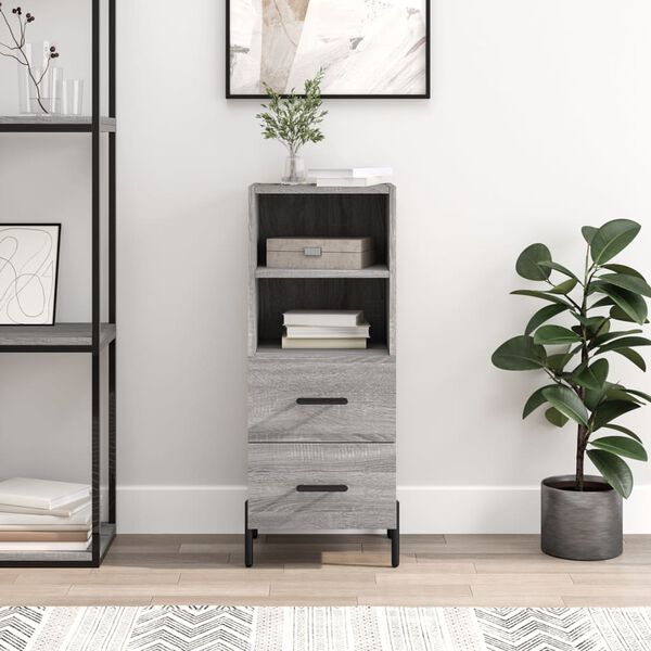 vidaXL Př&iacute;born&iacute;k &scaron;ed&yacute; sonoma 34,5 x 34 x 90 cm kompozitn&iacute; dřevo