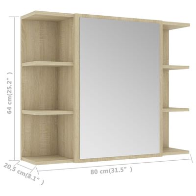 vidaXL 4dílný set koupelnového nábytku dub sonoma dřevotříska