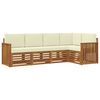 vidaXL Rohov&aacute; sofa sada s pol&scaron;t&aacute;řem 5 pcs Přirozen&aacute; a Kr&eacute;mov&aacute;