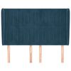 vidaXL Čelo postele typu u&scaron;&aacute;k tmavě modr&aacute; 147x23x118/128 cm samet