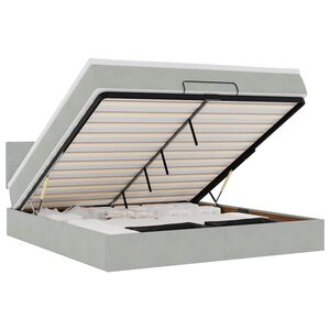 vidaXL Osmansk&yacute; r&aacute;m postele s matrac&iacute; světle &scaron;ed&aacute; 180x200cm samet