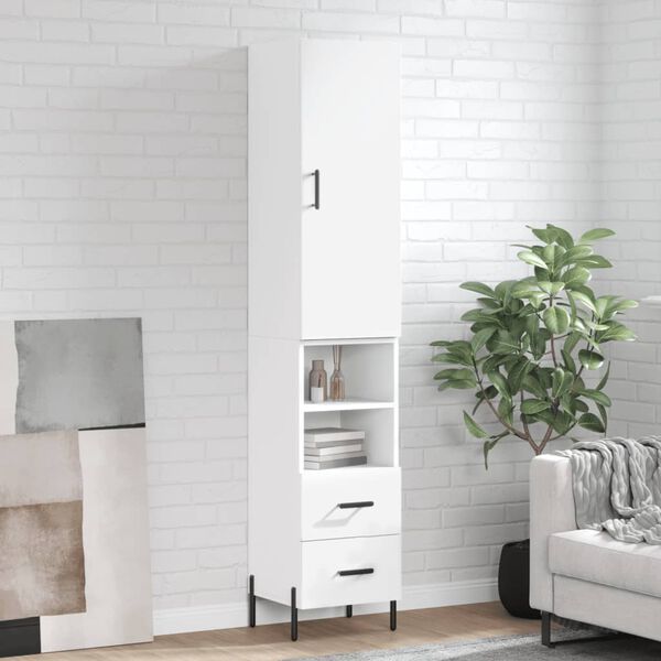 vidaXL Skříň highboard bílá 34,5 x 34 x 180 cm kompozitní dřevo