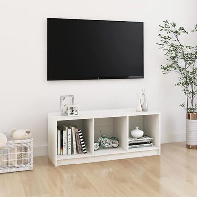 vidaXL TV stolek bílý 104 x 33 x 41 cm masivní borové dřevo