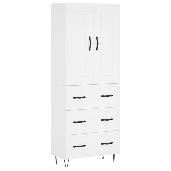 vidaXL Skříň highboard bílá 69,5 x 34 x 180 cm kompozitní dřevo