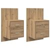 vidaXL N&aacute;stěnn&aacute; nočn&iacute; skř&iacute;ňka 2 pcs Artisanov&yacute; dub 48,5 x 32,5 x 80 cm