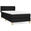 vidaXL Box spring postel s matrac&iacute; čern&aacute; 90x190 cm textil