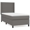 vidaXL Box spring postel s matrac&iacute; &scaron;ed&aacute; 100x200 cm uměl&aacute; kůže