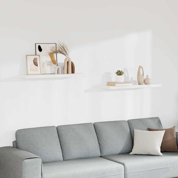 vidaXL Plovouc&iacute; n&aacute;stěnn&eacute; police 2 ks b&iacute;l&eacute; 90 x 23,5 x 3,8 cm MDF