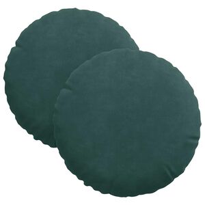 vidaXL Pol&scaron;t&aacute;ře na sedadla 2 ks samet Tmavě zelen&aacute; &Oslash;30 x 13 cm