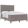 vidaXL Postel s boxspringem s matrac&iacute; s čelo Taupe 140 x 190 cm textil