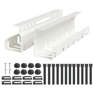 vidaXL Tray na kabely pod stolem 2 ks B&iacute;l&aacute; 43 x 9 x 11 cm Ocel