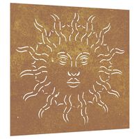 vidaXL Zahradní nástěnná dekorace 55 x 55 cm cortenová ocel Slunce