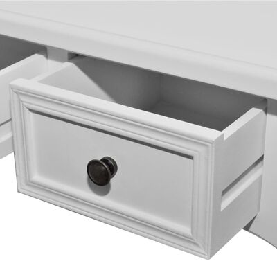 vidaXL Toaletní konzolový stolek se třemi zásuvkami bílý
