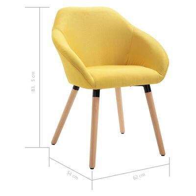vidaXL Jídelní židle 4 ks žluté textil