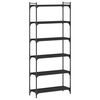 vidaXL Knihovna se 6 policemi čern&aacute; 80 x 30 x 188 cm kompozitn&iacute; dřevo