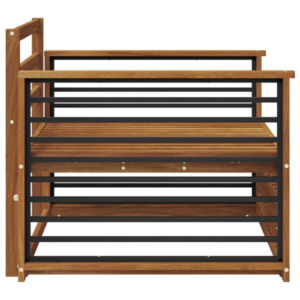 vidaXL 2 Kus Pohovka s opěrkami Masivn&iacute; ak&aacute;tov&eacute; dřevo Př&iacute;rodn&iacute;