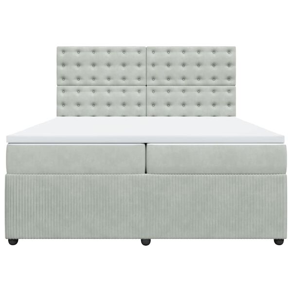 vidaXL Box spring postel s matrac&iacute; světle &scaron;ed&aacute; 200x200 cm samet