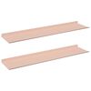 vidaXL Plovouc&iacute; police 2 ks Růžov&aacute; 80 x 18 x 2,5 cm Ocel