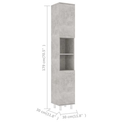 vidaXL 4dílný set koupelnového nábytku betonově šedý dřevotříska