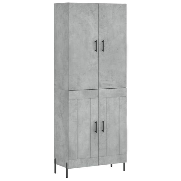 vidaXL Skř&iacute;ň highboard betonově &scaron;ed&aacute; 69,5x34x180 cm kompozitn&iacute; dřevo