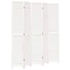 vidaXL Parav&aacute;n 5d&iacute;ln&yacute; b&iacute;l&yacute; masivn&iacute; dřevo pavlovnie