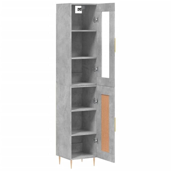 vidaXL Skř&iacute;ň highboard betonově &scaron;ed&aacute; 34,5x34x180 cm kompozitn&iacute; dřevo