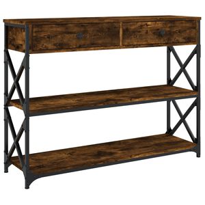 vidaXL Konzolov&yacute; stolek kouřov&yacute; dub 100 x 28 x 75 cm kompozitn&iacute; dřevo