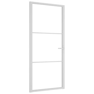 vidaXL Skleněn&eacute; dveře 93 x 201,5 cm Hlin&iacute;k B&iacute;l&aacute; a průhledn&aacute;