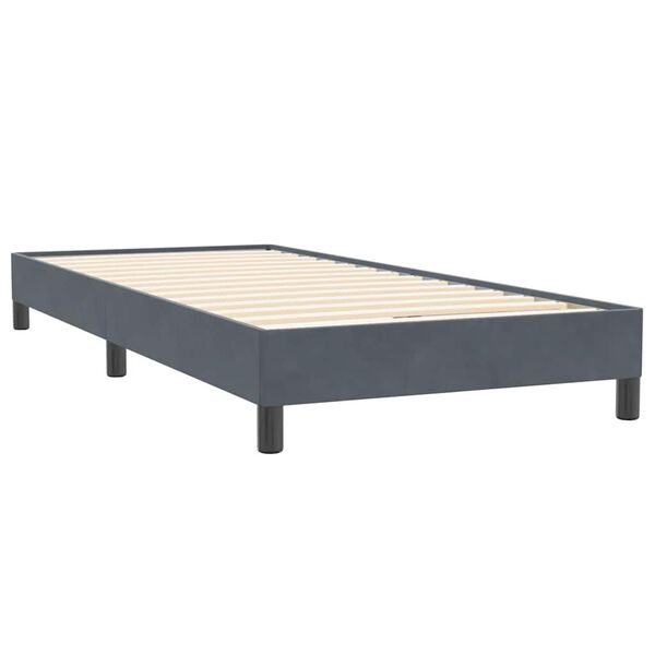 vidaXL Box spring postel s matrac&iacute; tmavě &scaron;ed&aacute; 80x220 cm samet