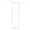 vidaXL Posuvn&eacute; dveře B&iacute;l&aacute; 73,5 x 211 cm Masivn&iacute; borov&eacute; dřevo a sklo