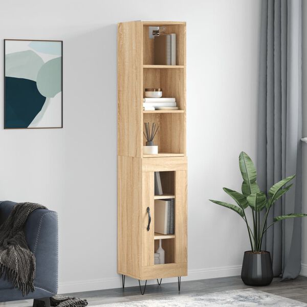 vidaXL Skříň highboard dub sonoma 34,5 x 34 x 180 cm kompozitní dřevo