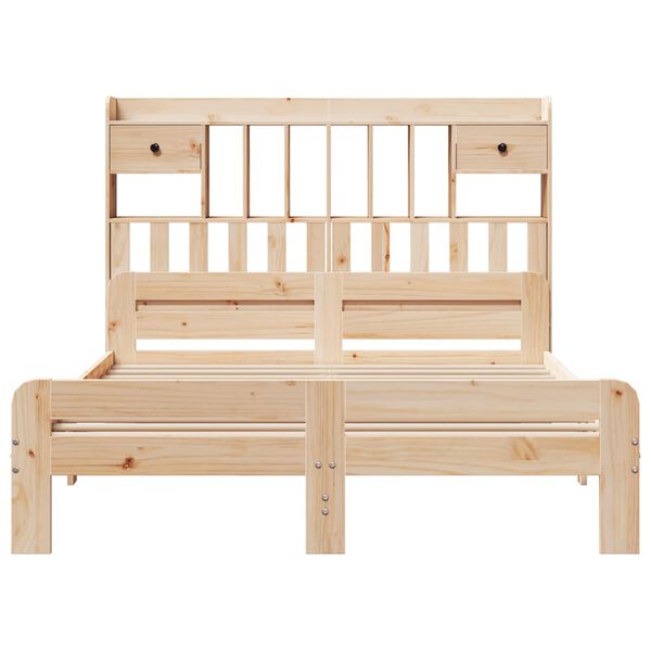 vidaXL Postel s knihovnou bez matrace 150 x 200 cm masivní borovice