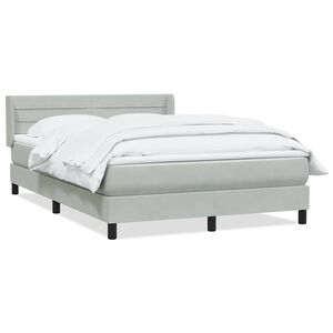 vidaXL Box spring postel s matrac&iacute; světle &scaron;ed&aacute; 160x220 cm samet