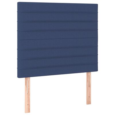 vidaXL Box spring postel s matrací a LED modrá 80 x 200 cm textil