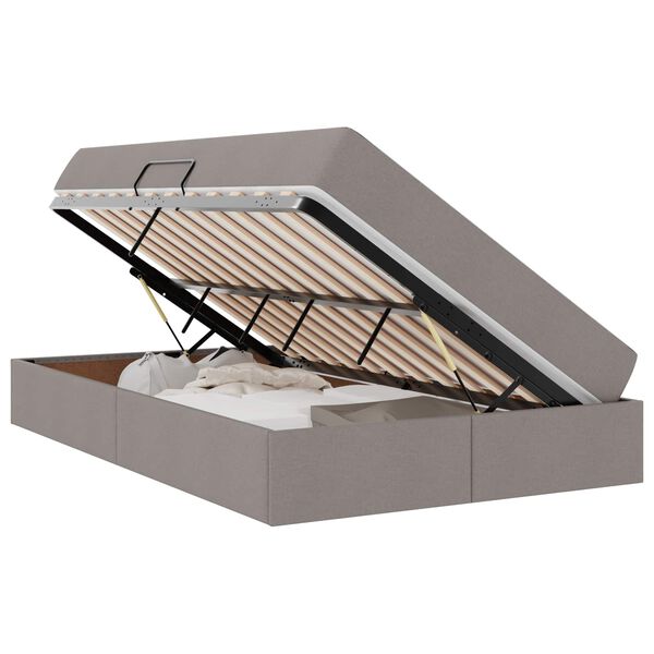 vidaXL Postel s &uacute;ložn&yacute;m prostorem a matrac&iacute; Taupe 120 x 190 cm