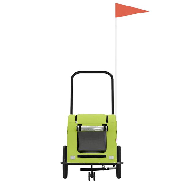 vidaXL Voz&iacute;k za kolo pro psa zelen&yacute; oxfordsk&aacute; tkanina a železo