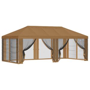 vidaXL Kryt na alt&aacute;n s bočn&iacute;mi stěnami 6 x 3 m B&eacute;žov&aacute; Polyester 190