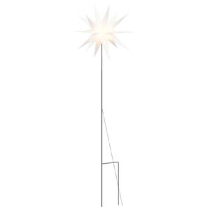 vidaXL Sv&iacute;t&iacute;c&iacute; v&aacute;nočn&iacute; hvězda s hrotem a LED skl&aacute;dac&iacute; b&iacute;l&aacute; 57 cm